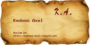 Kedves Axel névjegykártya